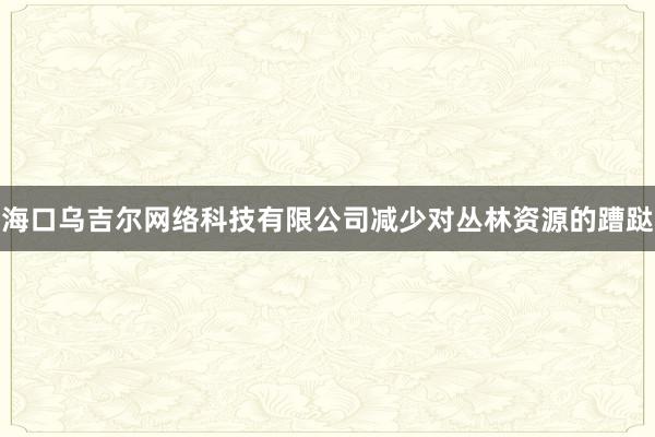 海口乌吉尔网络科技有限公司减少对丛林资源的蹧跶