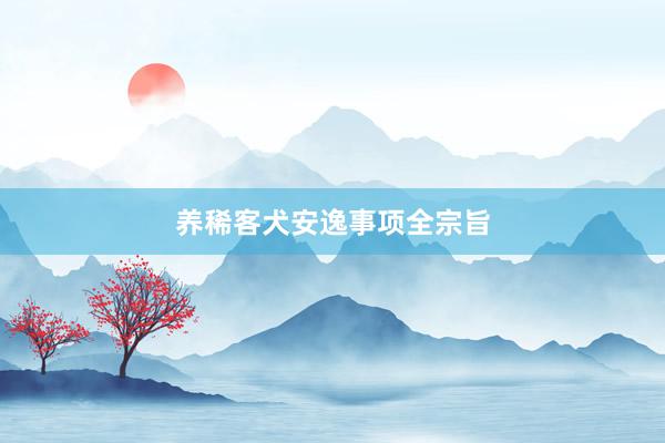 养稀客犬安逸事项全宗旨